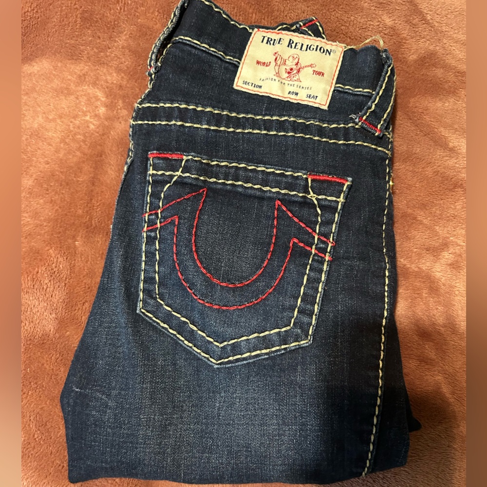 True Religion Indigo Jeans with Red Stitching